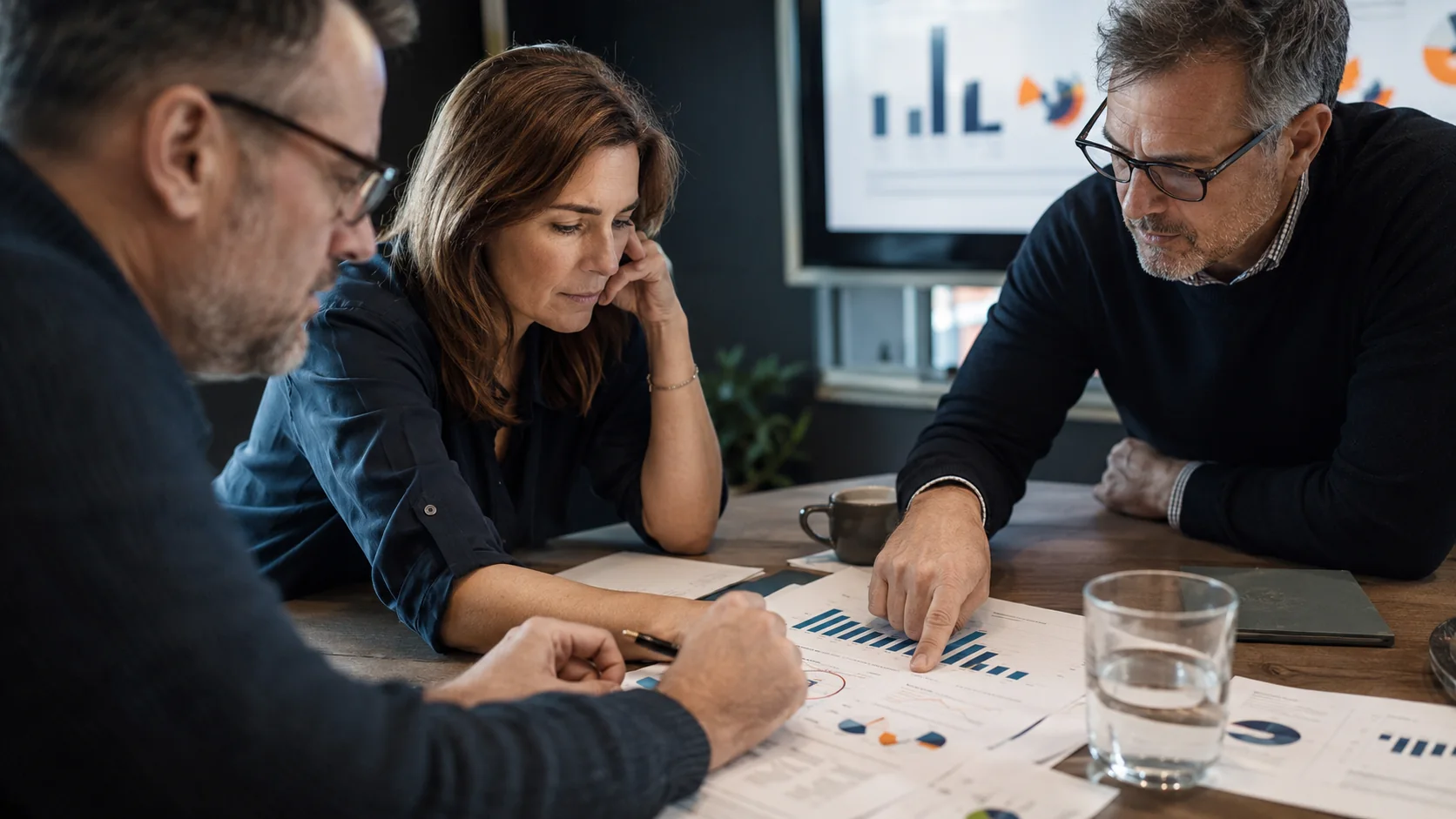 Three professionals making a decision from an evidence-led report